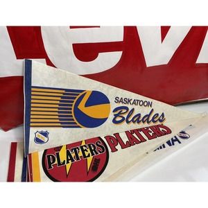 Vintage Saskatoon Blades WHL Hockey Full Size Pennant Rare